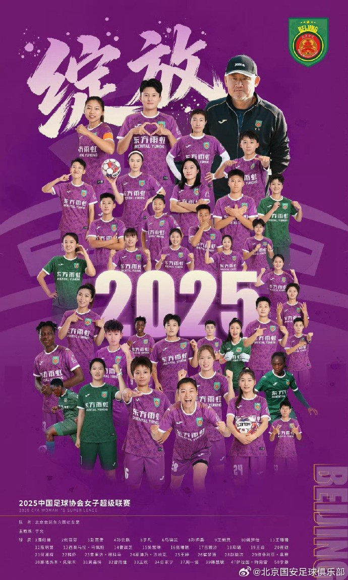 北京女足横扫沈北，2025中国女子足球超级联赛冠军收入囊中