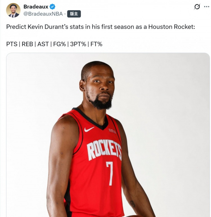 杜兰特火箭新赛季表现预测，别再妄想神话了