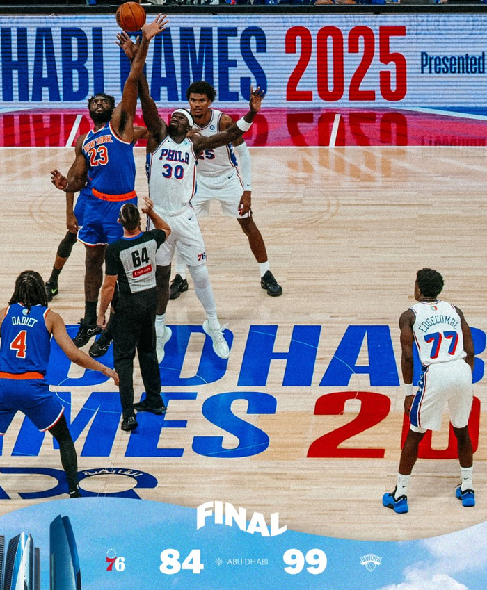 费城76人季前赛首战失利，埃奇库姆天赋引爆话题