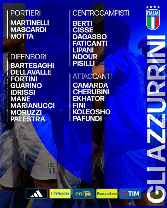 意大利U21国家队最新名单出炉，欧洲杯预选赛征战在即