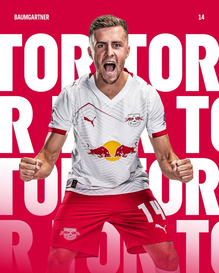 德甲第6轮多特蒙德主场落后RB莱比锡，首开纪录鲍姆加特纳抢点得手