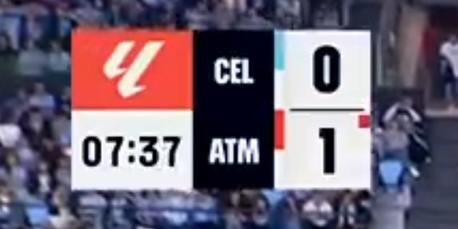 西甲塞尔塔1-1困住十人马竞，官方转播乌龙先“预言”后应验！