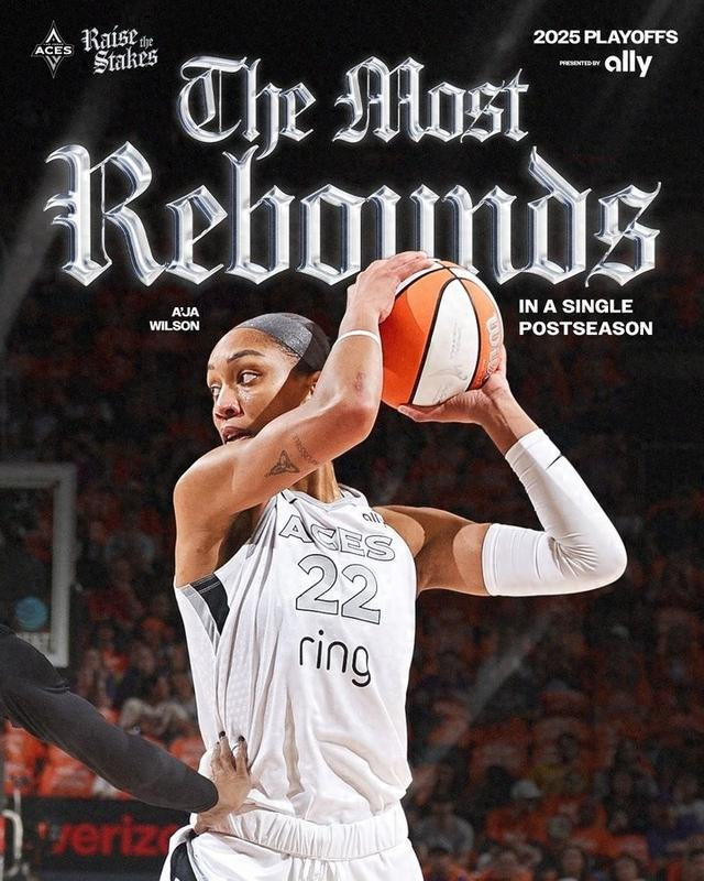 阿贾-威尔逊季后赛篮板狂飙 打破记录成篮板“收割机”