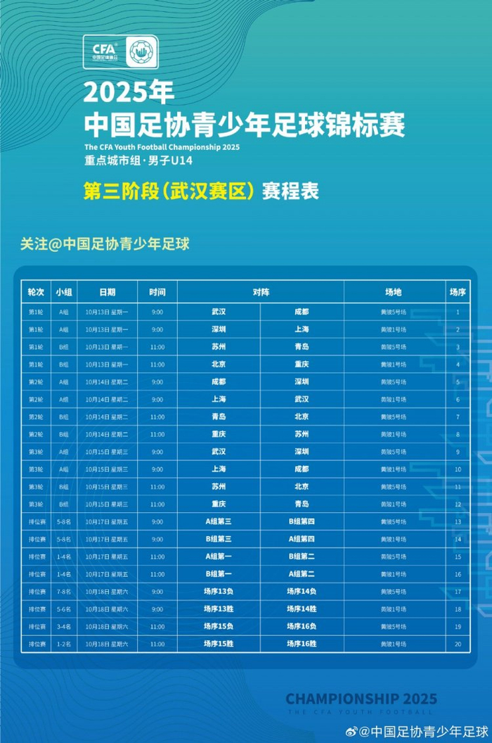 2025中国足协青少年足球锦标赛武汉站燃爆十月