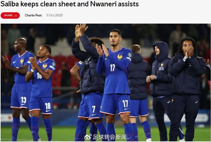 枪手们国际赛场表现盘点：萨利巴稳，特罗萨德成轮换，恩瓦年轻不输大将