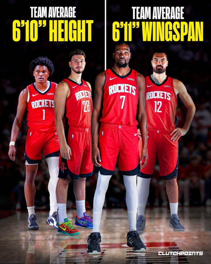 火箭队全队平均身高2米08，硬刚联盟！实力真香还是只会喷火？