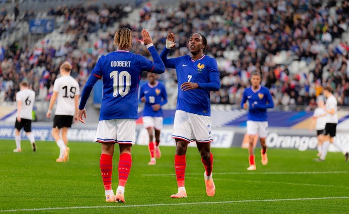 法国U216比1大胜，热刺双子星特尔与奥多贝尔领袖风范爆棚