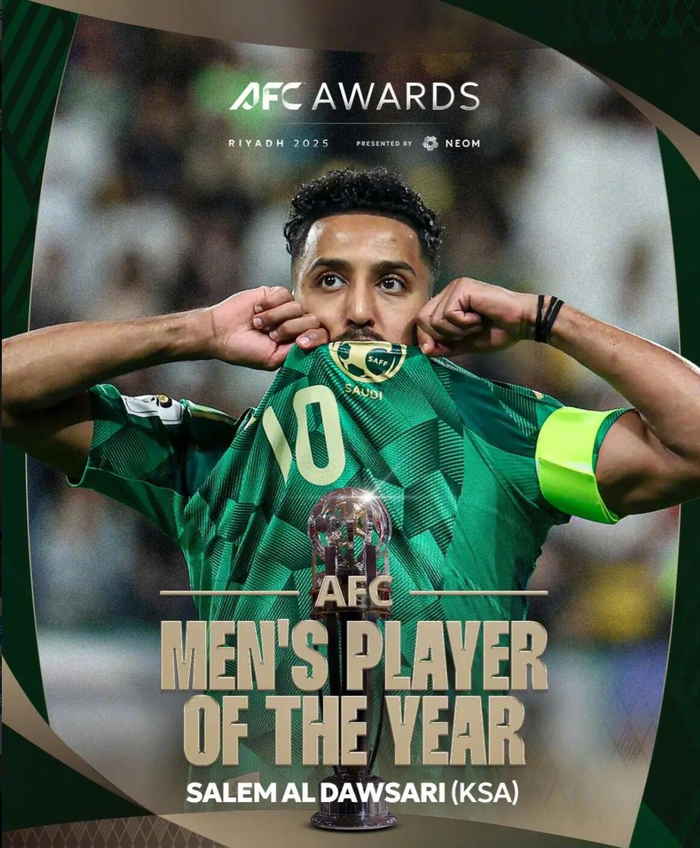 亚足联｜多萨里第2次夺亚洲足球先生，沙特历史第四人