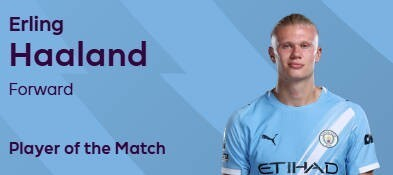 英超｜曼城2-0埃弗顿：哈兰德两球+95%票选MVP，不服来怼