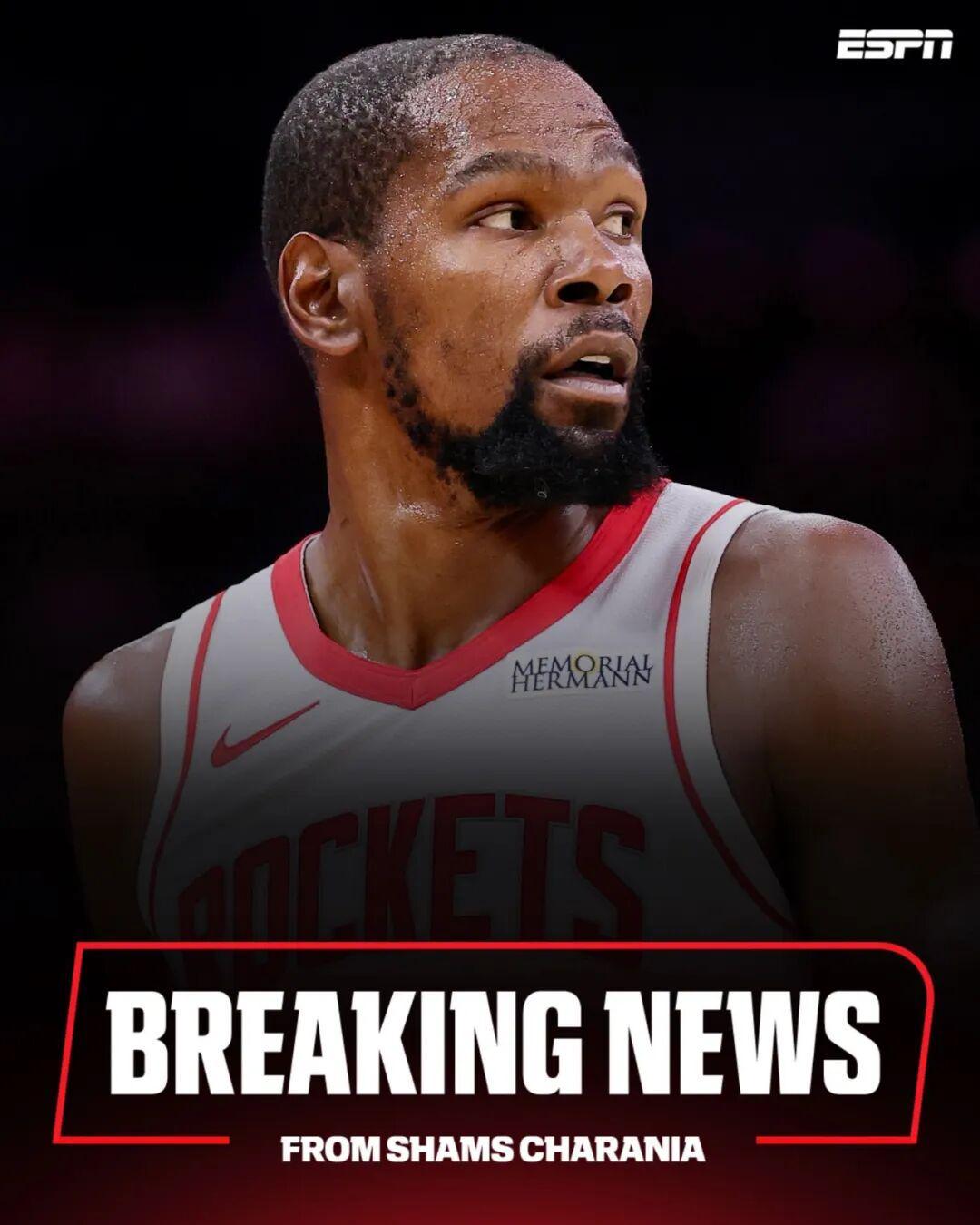 NBA｜2年9000万！凯文杜兰特与火箭续约，生涯收入5.982亿