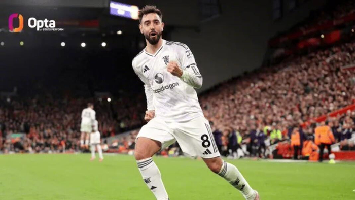 英超｜曼联2-1战胜利物浦，B费助攻52次排名第五，不服气吗？