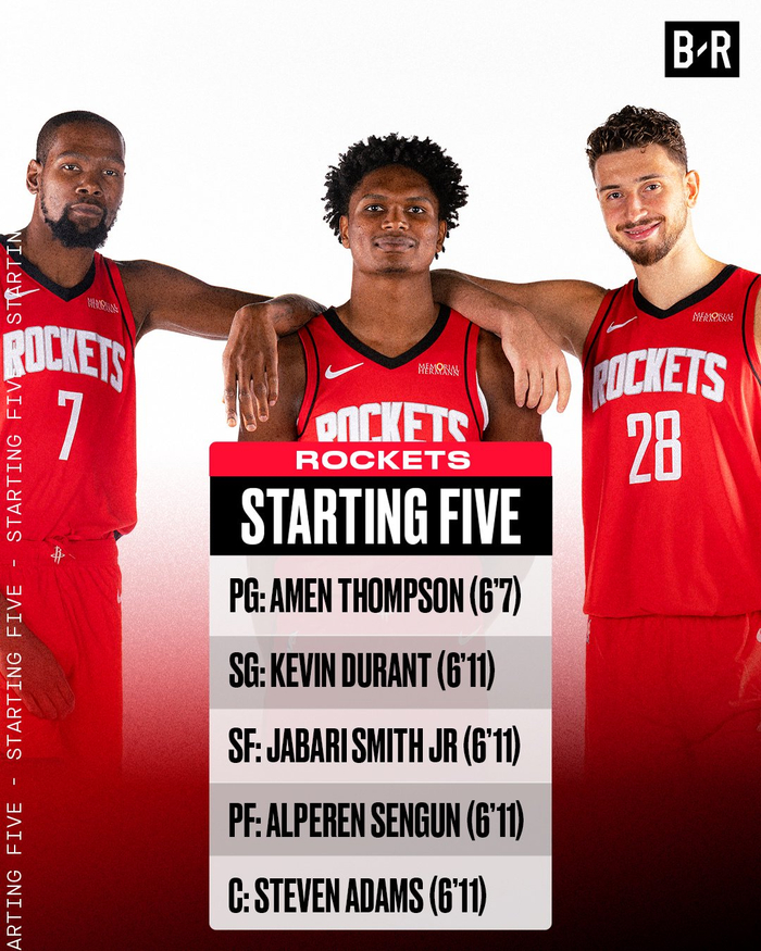 NBA揭幕战｜雷霆首发5人曝光，明早7:30对阵火箭阵容引争议