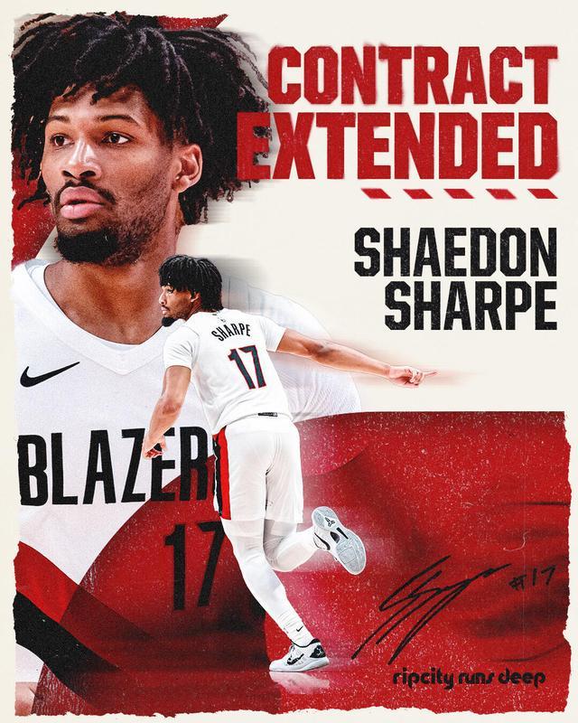 NBA夏普拿4年9000万！波特兰开拓者押注他的未来与风险