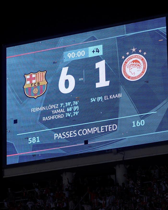 欧冠大爆发：阿森纳4比0碾压马竞，巴萨6比1狂屠奥林匹亚科斯