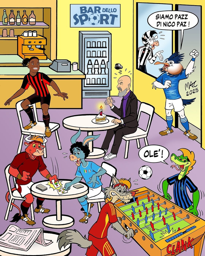 意甲1图速递：卡通化解读本轮意大利足球甲级联赛热点