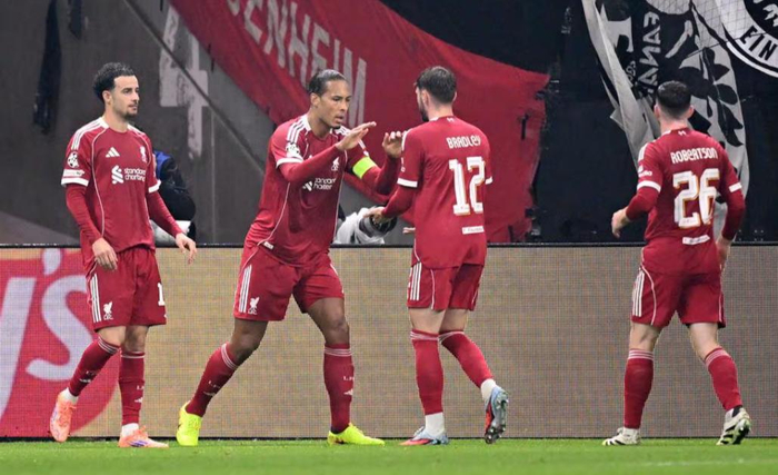 英超豪门欧冠反弹：利物浦5-1战胜法兰克福终结四连败