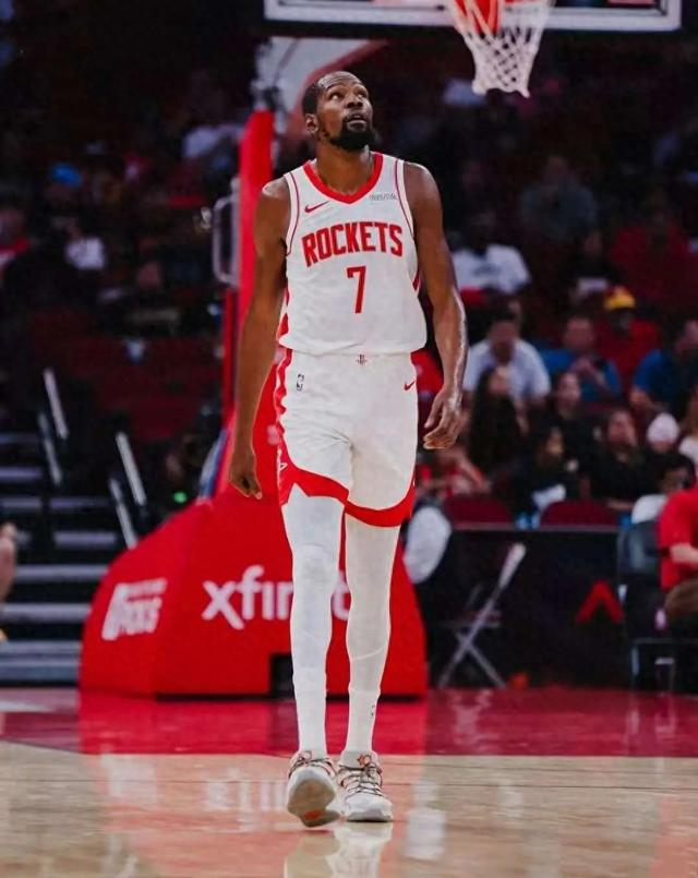 NBA火箭首发五大总高排第2，杜兰特37岁仍要扛起进攻