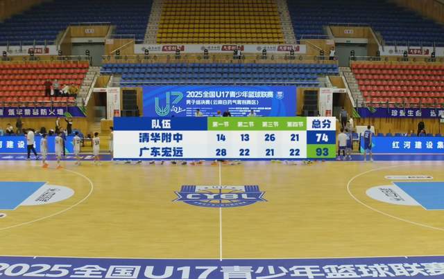 全国U17青年男篮联赛：广东宏远93-74胜清华附中，谈仁凯20分13助攻仍9失误