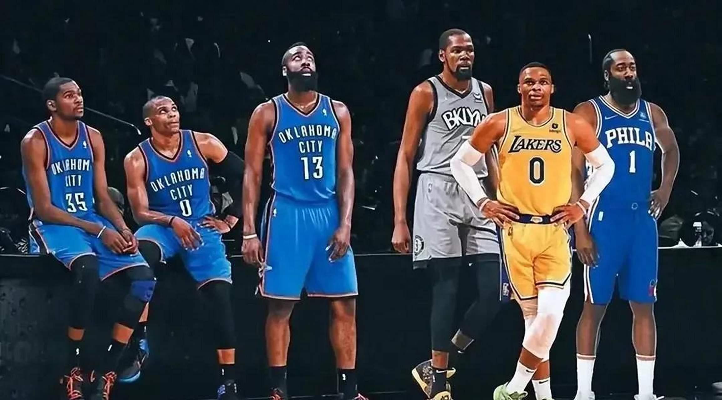 NBA三少今非昔比：哈登8150万、威少360万、杜兰特9000万落差