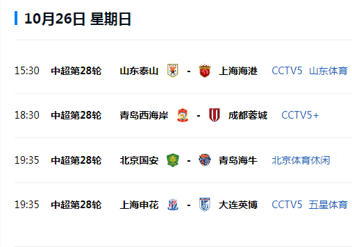 中超最后3轮：上海海港60分领先，泰山vs海港一战或改写冠军天平