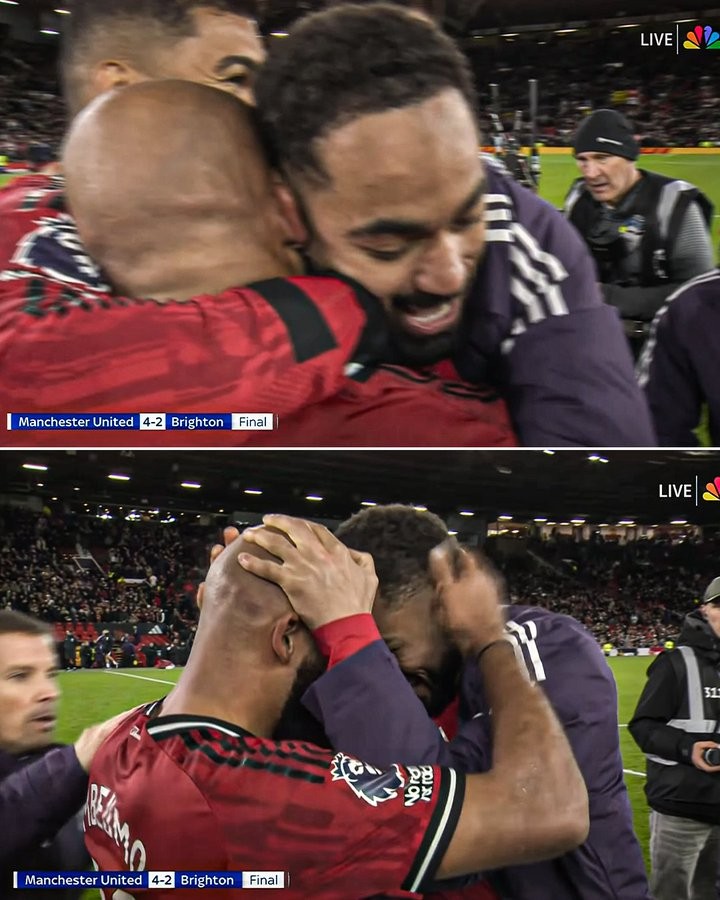 英超关键战！曼联4-2大胜布莱顿，姆伯莫梅开二度助红魔发威