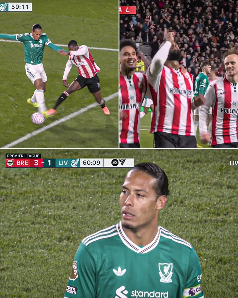 英超利物浦客战布伦特福德抢点球，范戴克关键动作引争议