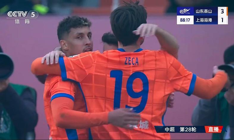 王雷神扑多次助山东泰山3-1申花，泽卡禁区表现惊艳锁定胜局