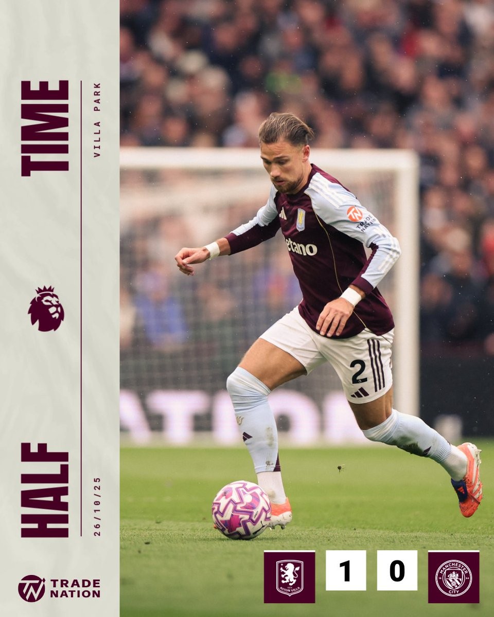 阿斯顿维拉英超主场30场先进球不败，19分钟世界波1-0领先曼城