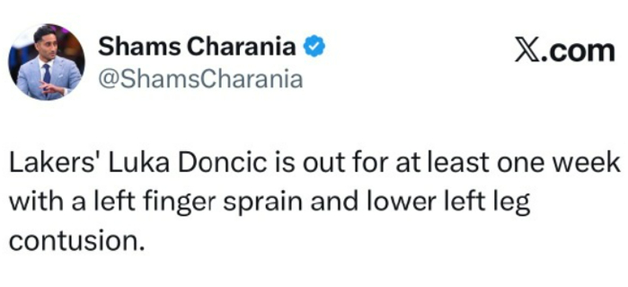 东契奇伤停一周湖人雪上加霜，里夫斯臂膀独挑大梁季后赛悬了