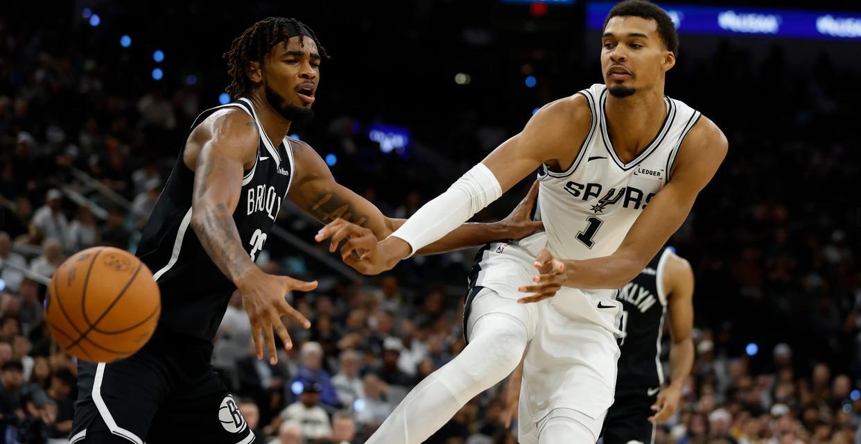 文班亚马爆砍31分篮网折戟！马刺3连胜领跑NBA，哈珀创历史零失误