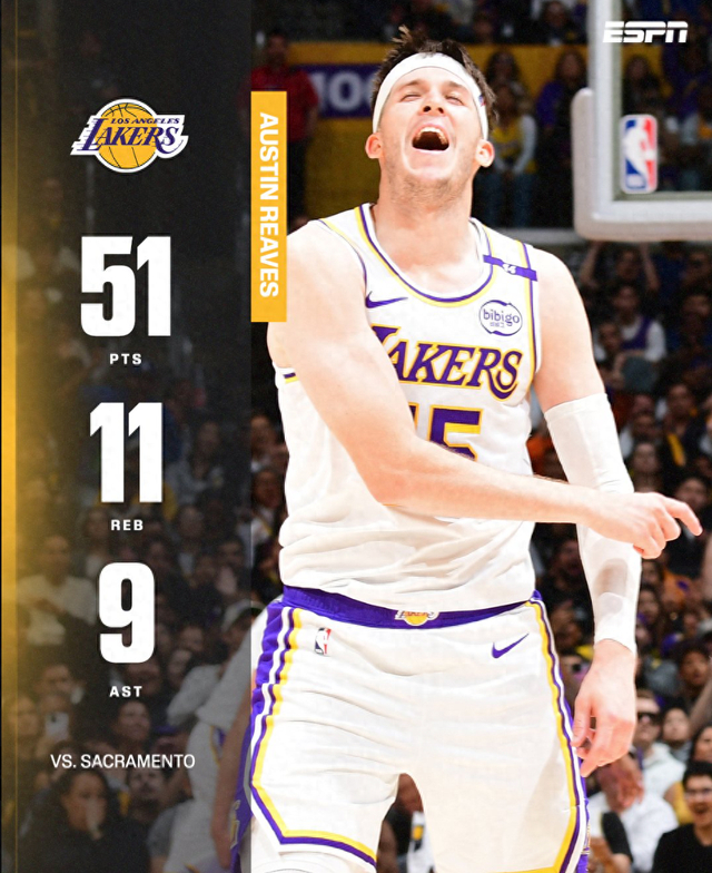 里夫斯单场51分11篮板引爆NBA，湖人另辟蹊径迎来新超级巨星