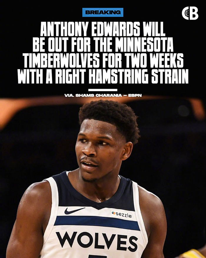 爱德华兹伤缺2周，NBA森林狼轮换又被迫洗牌（10月27日）