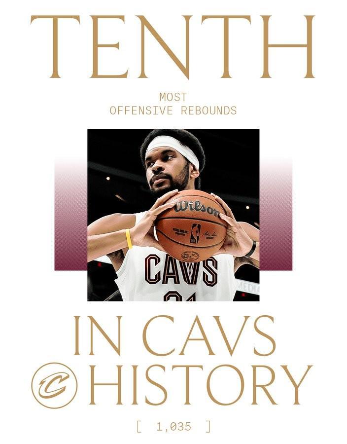 NBA:贾雷特-艾伦进攻篮板1035个,挤掉勒布朗-詹姆斯进骑士前十