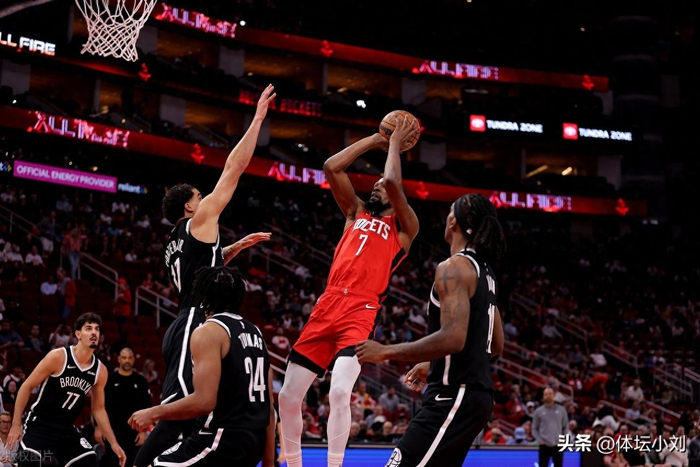 火箭半场71-60领先篮网，18-0那波像打补丁的WiFi，NBA两队都还没首胜