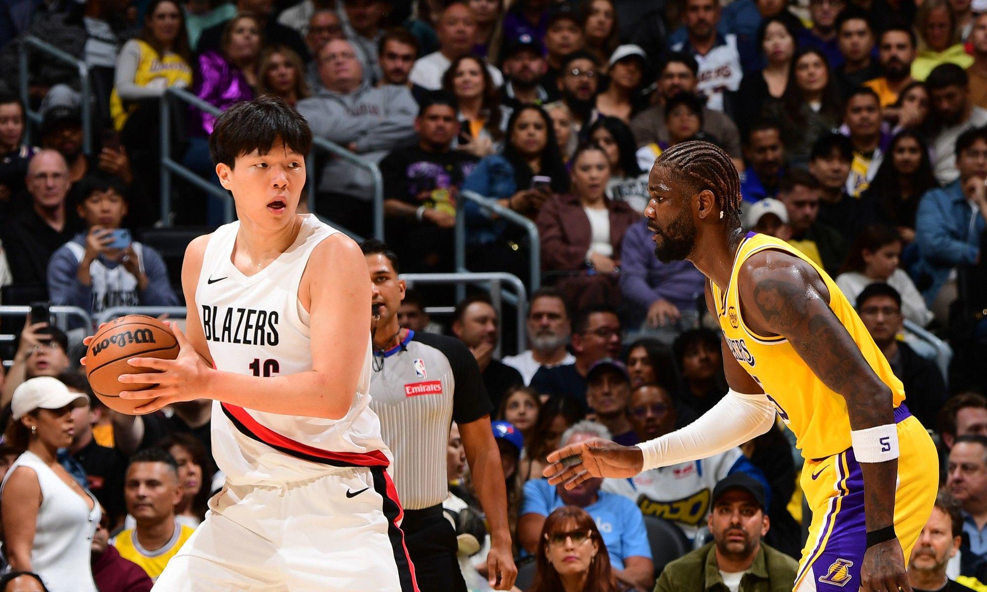 1段中国社媒视频，NBA波特兰开拓者怎样护着杨瀚森？