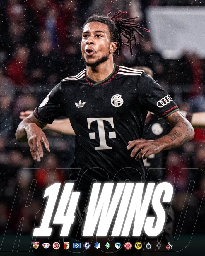 拜仁14连胜，五大联赛纪录被92/93赛季AC米兰甩在后面？