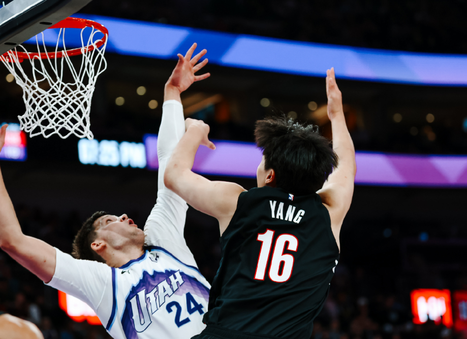 136-134惊魂一夜：NBA常规赛开拓者险胜爵士，杨瀚森还在排队