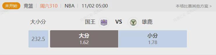 雄鹿队主场让6.5、232.5总分风向：2025/11/02 nba到底谁更稳