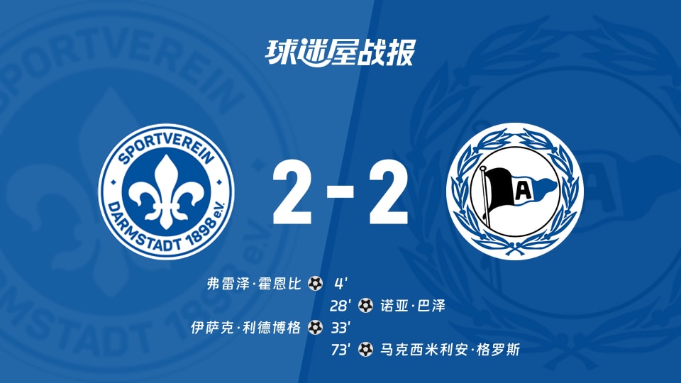 2-2扯平也能这么热闹？德乙达姆施塔特与比勒菲尔德角球大战