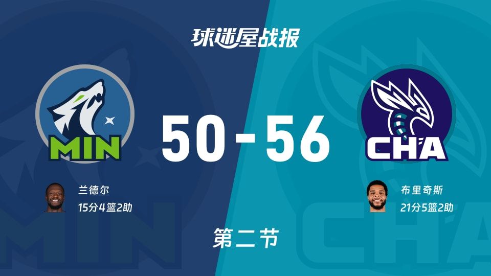 50-56半场：森林狼落后6分，NBA黄蜂先拿半场主动