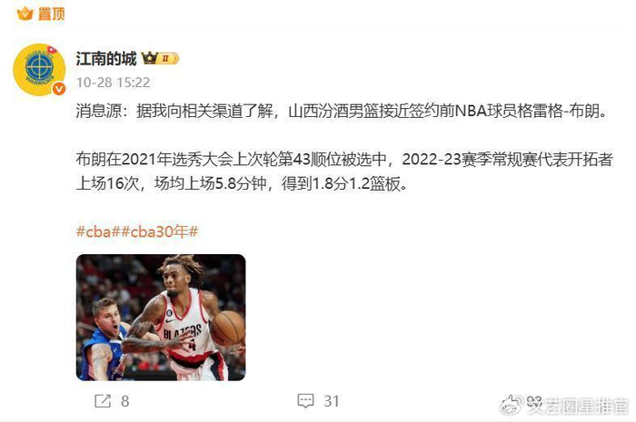 24岁前NBA球员加盟山西队，3名外援够不够撑起新赛季CBA豪赌？