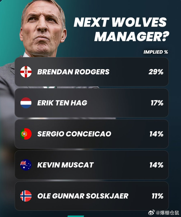 英超补位2人选浮出：罗杰斯、滕哈格入列，狼队谁接佩雷拉？