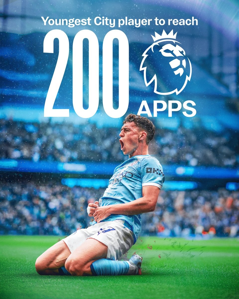 英超第200场门票！福登25岁158天，曼城又造出一个老将级选手