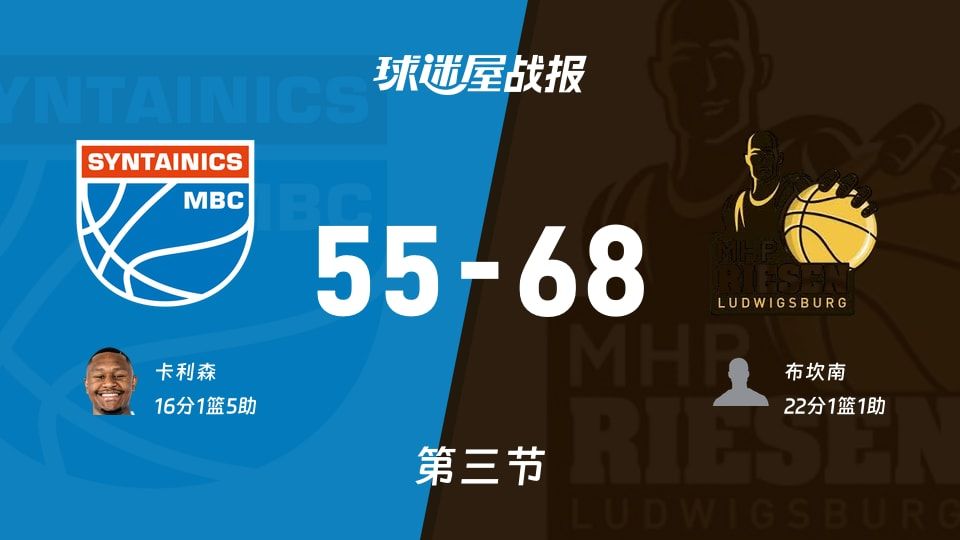 路德维希堡68-55暂领先13分，德篮甲第三节把中央德国打成筛子？