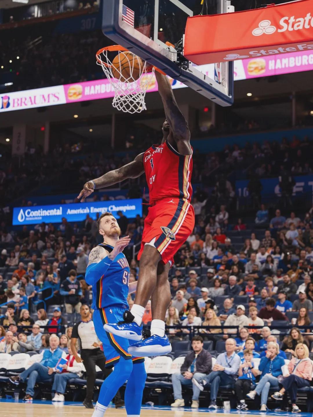 13连败追平队史，NBA也抛弃了新奥尔良鹈鹕？雷霆7连胜让人笑出声