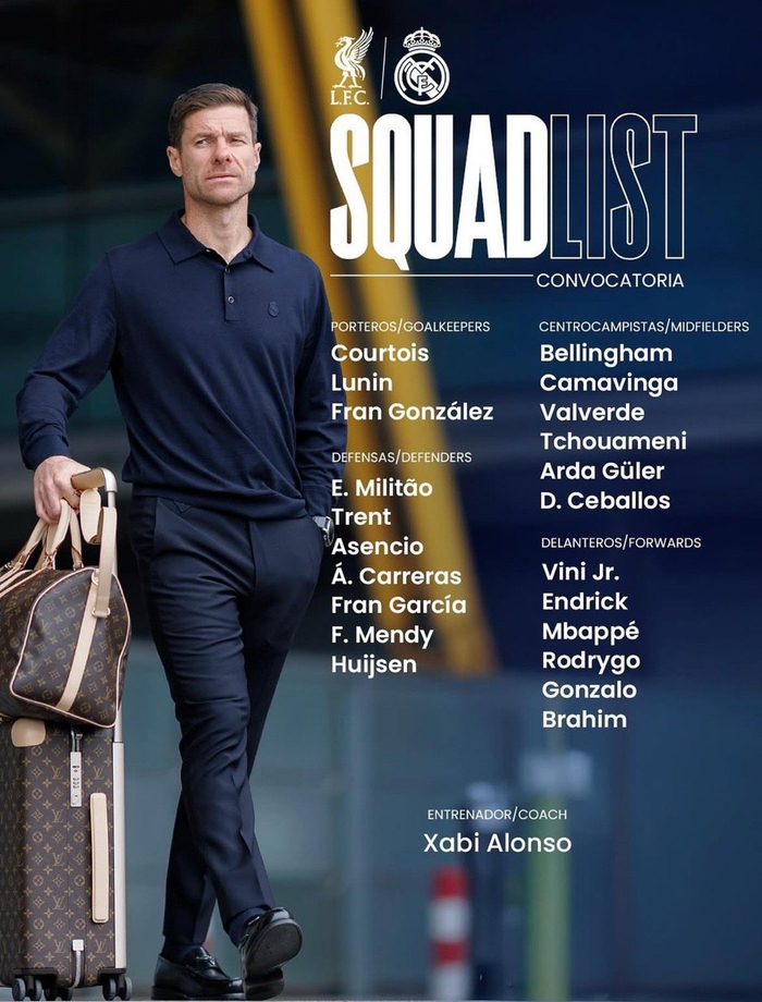 23人皇马大名单亮相，欧冠对阵利物浦谁能笑到最后