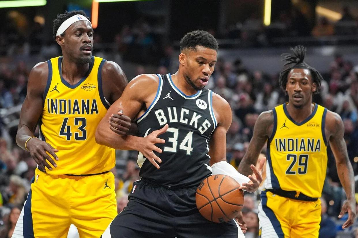 扬尼斯33+13压哨！雄鹿队117-115险胜步行者，NBA又见神仙操作