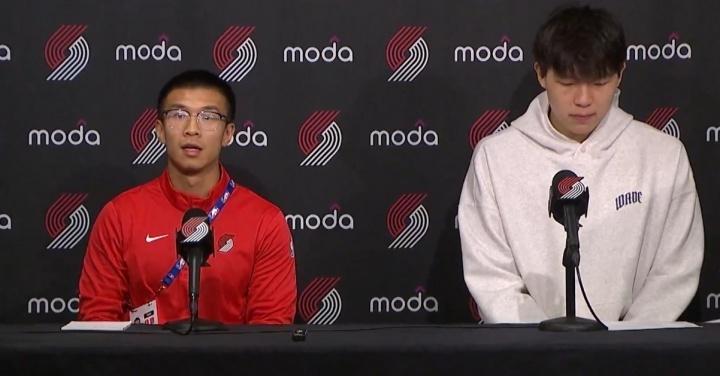 杨瀚森两场未上场，11月4日传来“翻译进教练组”，波特兰开拓者队的NBA盘算