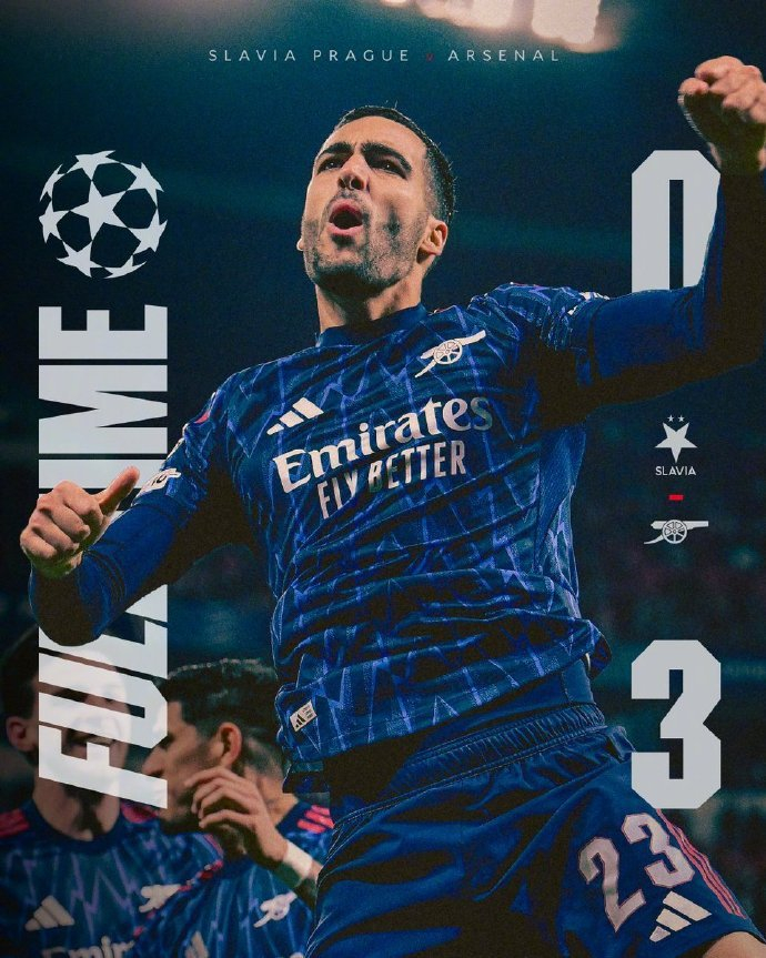 阿森纳10连胜，欧冠4战全胜，英超那帮还醒着吗？看布拉格斯拉维亚被虐