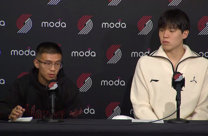 杨瀚森英语飞速进步，误传翻译成开拓者教练组，NBA新星的真实成长速度！